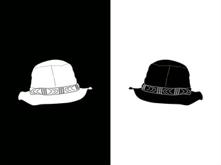 Fototapeta premium illustration of a summer hat for kids high contrast card