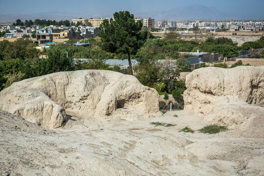 View from Ziggurat structure in Tepe Sialk archeologic site in Kashan, Iran