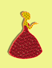 silhouette of a woman in a floral dress, glow women, creative holiday design
