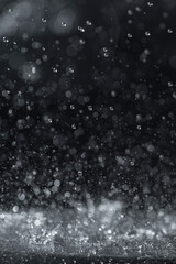 Macro photography of rain on a black background. Abstract background.