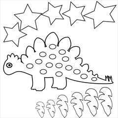 Dinosaur Coloring Page for Kids. vector drawing of cartoon dinosaur, for coloring book. Dino logo 