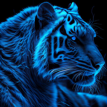 White Tiger Blue Clouds
