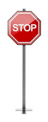 Stop traffic sign on transparent background.