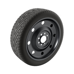 Fototapeta premium Spare car tyre on transparent background.