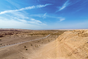 Unpaved road in Maranjab Desert, Aran va bidgol County, Iran