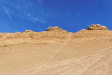 Fototapeta na wymiar Hardened dunes on Maranjab Desert, Aran va bidgol County, Iran