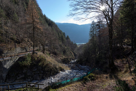 View of valle delle seghe in Molveno