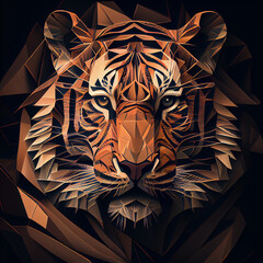 Geometric tiger pattern generative ai