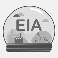 EIA, Environmental Impact Assessment concept for Ecofrieandly real estate in flat style. vector