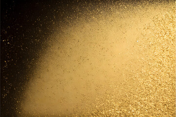 shiny gold glitter texture, bokeh black background  illustration generative ai 