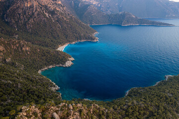 view of the sea from mountains