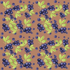 blueberry watercolor pattern