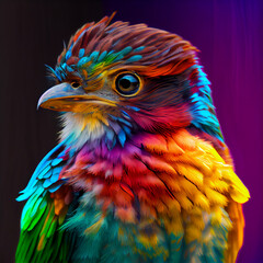 Rainbow potoo bird generative ai