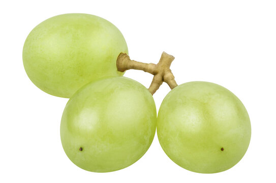 Close-up of delicious green grapes cut out