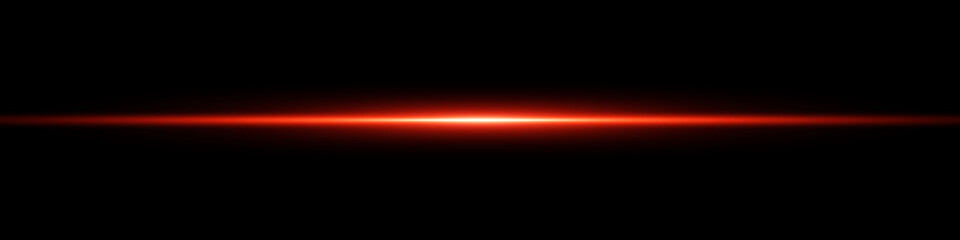 Abstract red laser beam. Transparent isolated on black background. Vector illustration.the lighting effect.floodlight directional