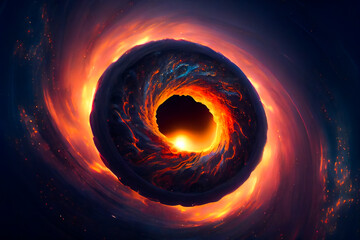 Black Hole In Space.  Generative AI.