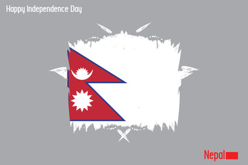 Obraz na płótnie Canvas Nepal National Flag Artistic Grunge Brush Stroke Concept Vector Design 