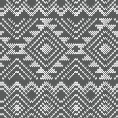 Tribal boho pattern jacquard knitted seamless pattern. Border for mat or blanket design. Vector illustration.