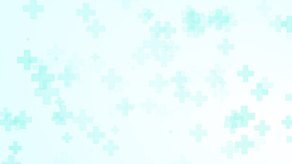 Abstract white blue green colors cross pattern healthcare background.