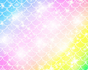 Fairy background. Unicorn pattern. Holographic magic stars.