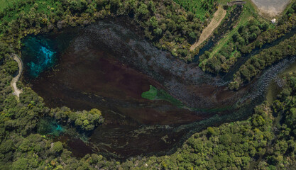 lake in New Zealand aerial drone