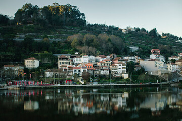 Fototapeta premium View of the banks of the Douro River, in the valley. Portugal.