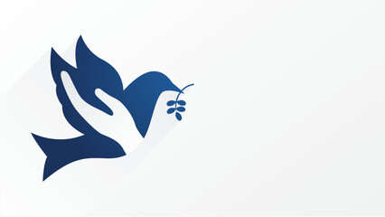 Human rights day Vector Graphic background with bluebird and a hand. Human rights day Vector Graphic with copy space area.Suitable to use on human rights day or another humanity event