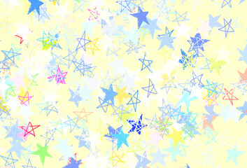 Light Multicolor vector layout with bright stars.