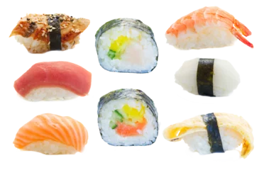 Wandcirkels tuinposter shrimp sushi © neirfy
