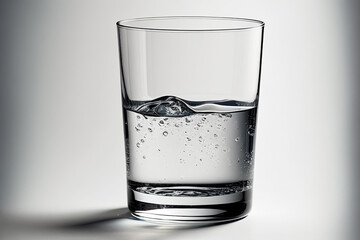 Glass of clean water, white background, Generative AI