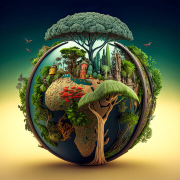 Save the world -Klimaschutz weltweit, ai generated