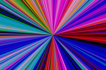 Digital kaleidoscope - 3D illustration - Colorful dreams - Umbrella - colorful space
