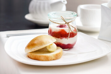 tasty breakfast in the cafe