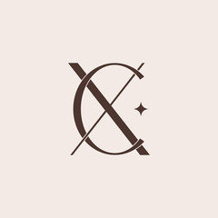 beauty fashion elegant monogram XC or CX