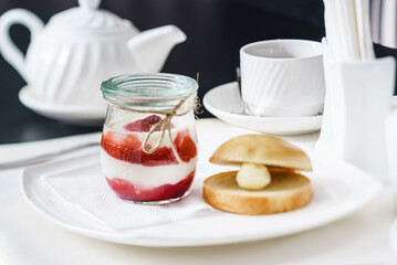 tasty breakfast in the cafe