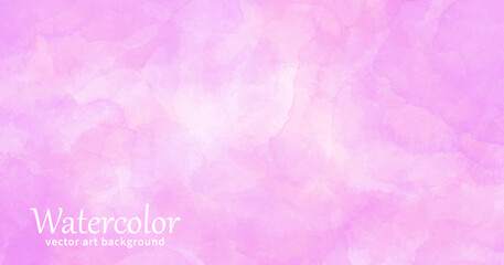 Abstract pink and light purple watercolor vector art background for cards, flyer, poster, banner and cover design. Hand drawn illustration for Valentines Day. Watercolour brush strokes. Rose. Flowers.