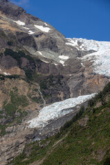 Picturesque view while hiking to the Glaciar Ventisquero Yelcho in Patagonia, Chile 