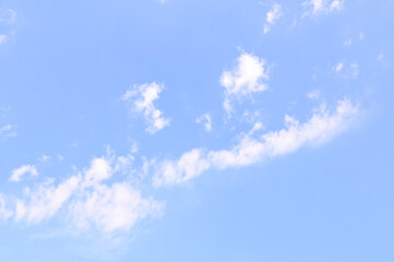 Bright Blue sky with white cloud. Beautiful sky background and wallpaper. Clear day and good weather in the morning.