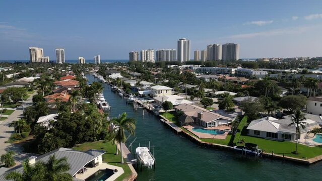 4K Aerial Drone Footage of Property Along the Florida Intracoastal Waterway