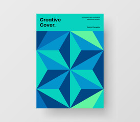 Creative mosaic pattern journal cover illustration. Simple postcard A4 design vector template.