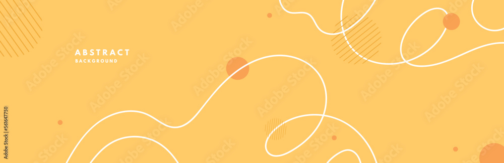 Wall mural yellow modern abstract background with dynamic wave. banner with curve flow line for design. vector 