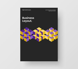 Abstract geometric hexagons poster template. Minimalistic corporate brochure vector design illustration.