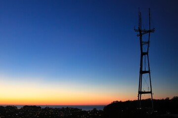 Sundown at Sutro Tower in San Francisco