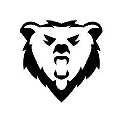 Sleek and modern silhouette bear logo design, perfect for a wide range of uses such as branding, packaging, and advertising. The simple yet striking black and white design features a majestic bear.