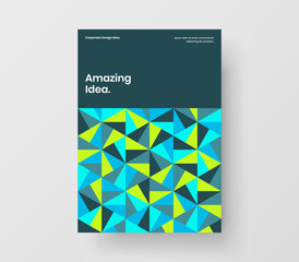 Modern booklet vector design illustration. Bright mosaic pattern banner concept.