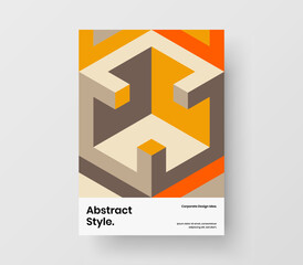 Unique brochure A4 vector design concept. Abstract geometric pattern presentation layout.