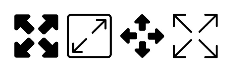 Fullscreen Icon vector for web and mobile app. Expand to full screen sign and symbol. Arrows symbol