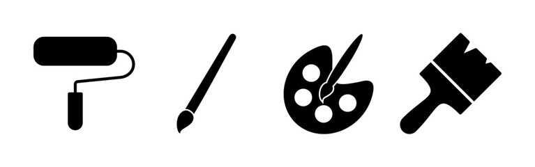 Paint icon vector for web and mobile app. paint brush sign and symbol. paint roller icon vector