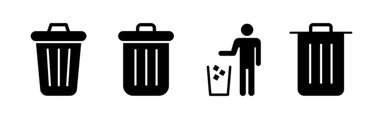 Trash icon vector for web and mobile app. trash can icon. delete sign and symbol.