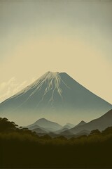 El Salvador minimalist landscape, Latin America, illustration made with Generative AI 